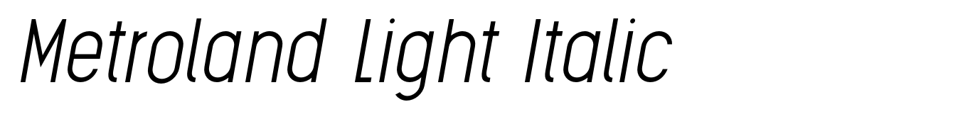 Metroland Light Italic